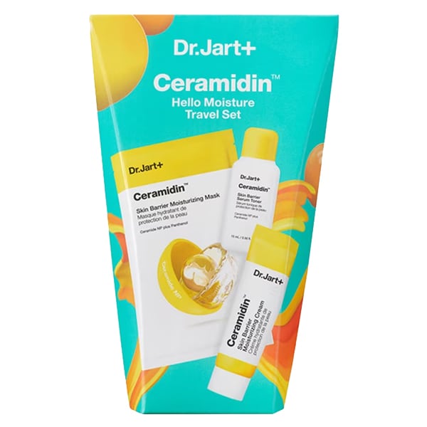 Dr. Jart+ Ceramidin Hello Moisture Travel Set with Skin Barrier Serum Toner, 15ml, Moisturising Cream, 7ml & Moisturising Mask, 22g 1 set