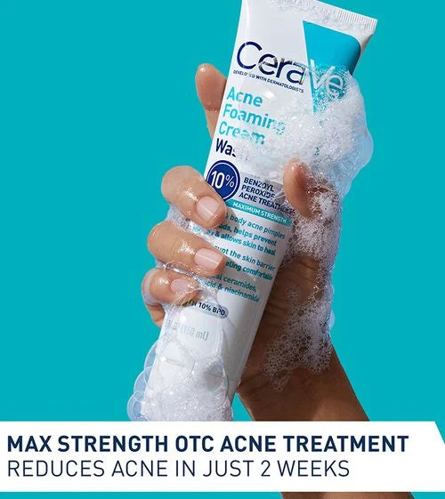 CeraVe Acne Foaming Cream Wash with 10% Benzoyl Peroxide 150g