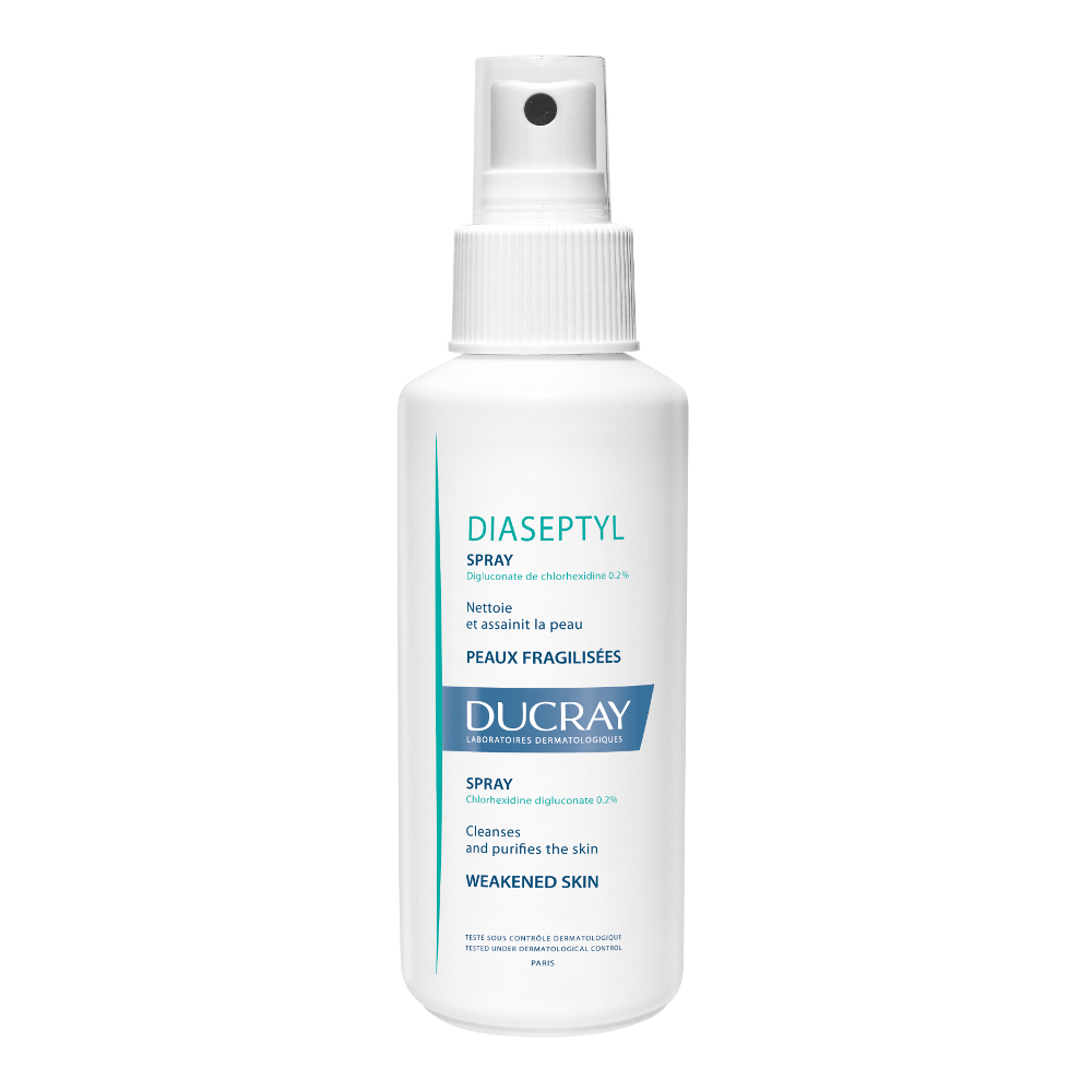 Ducray Diaseptyl Antibacterial Spray with 0.2% Chlorhexidine for Wound Disinfection 125 ml