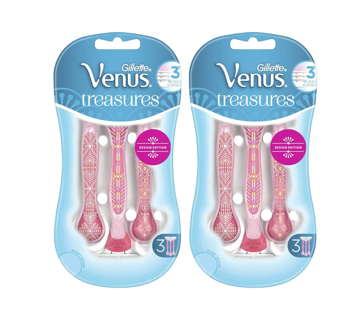 Gillette Venus Treasures Women's Disposable Razors 2 x 3 copë
