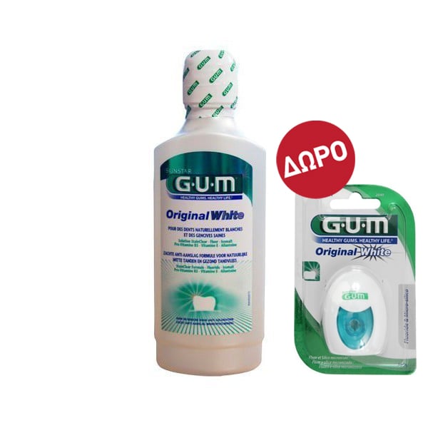 Gum Original White Solution, 300ml & FREE Gum Original White Floss 30m 1 copë