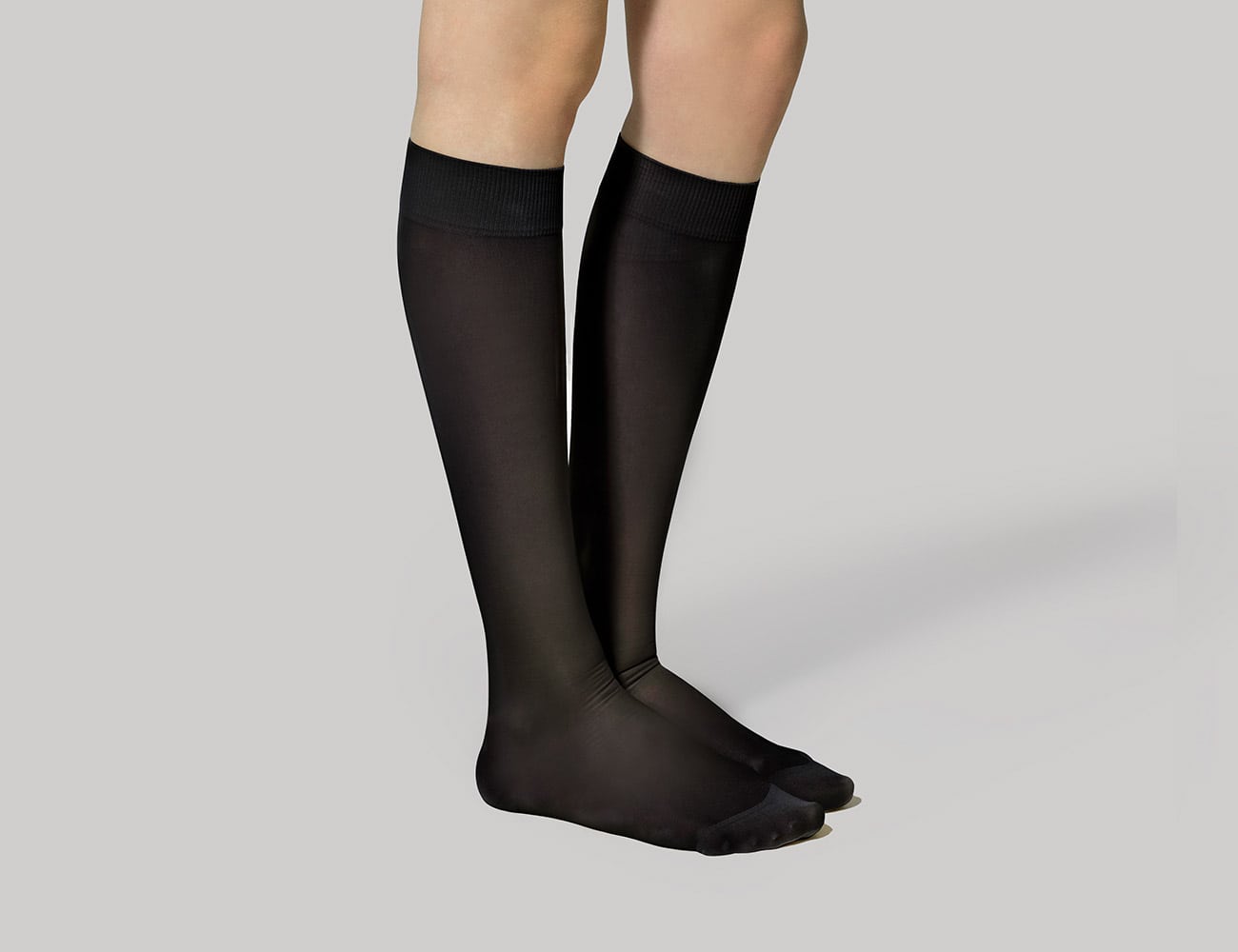 Christou Graduated Compression Knee-High Socks for Women 18-22mm Hg 1 palë - 002 E zezë