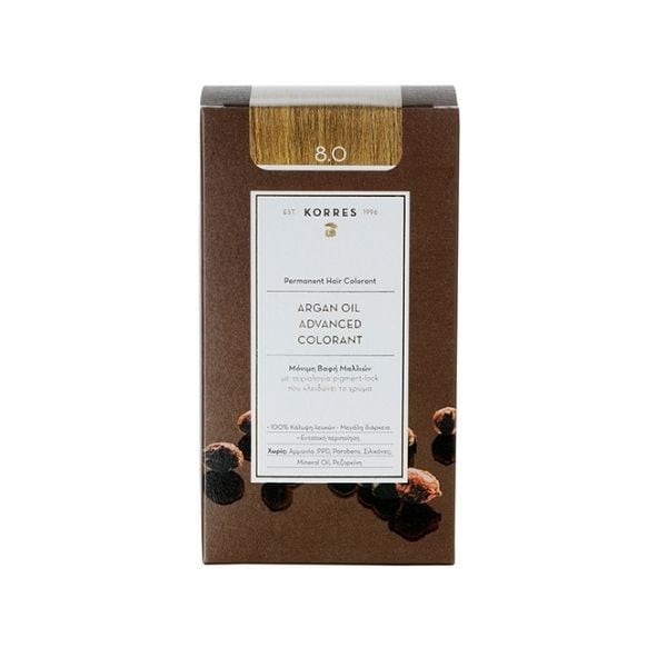 Korres Argan Oil Advanced Colorant with Pigment-Lock Technology 8.0 Light Blonde 50 ml