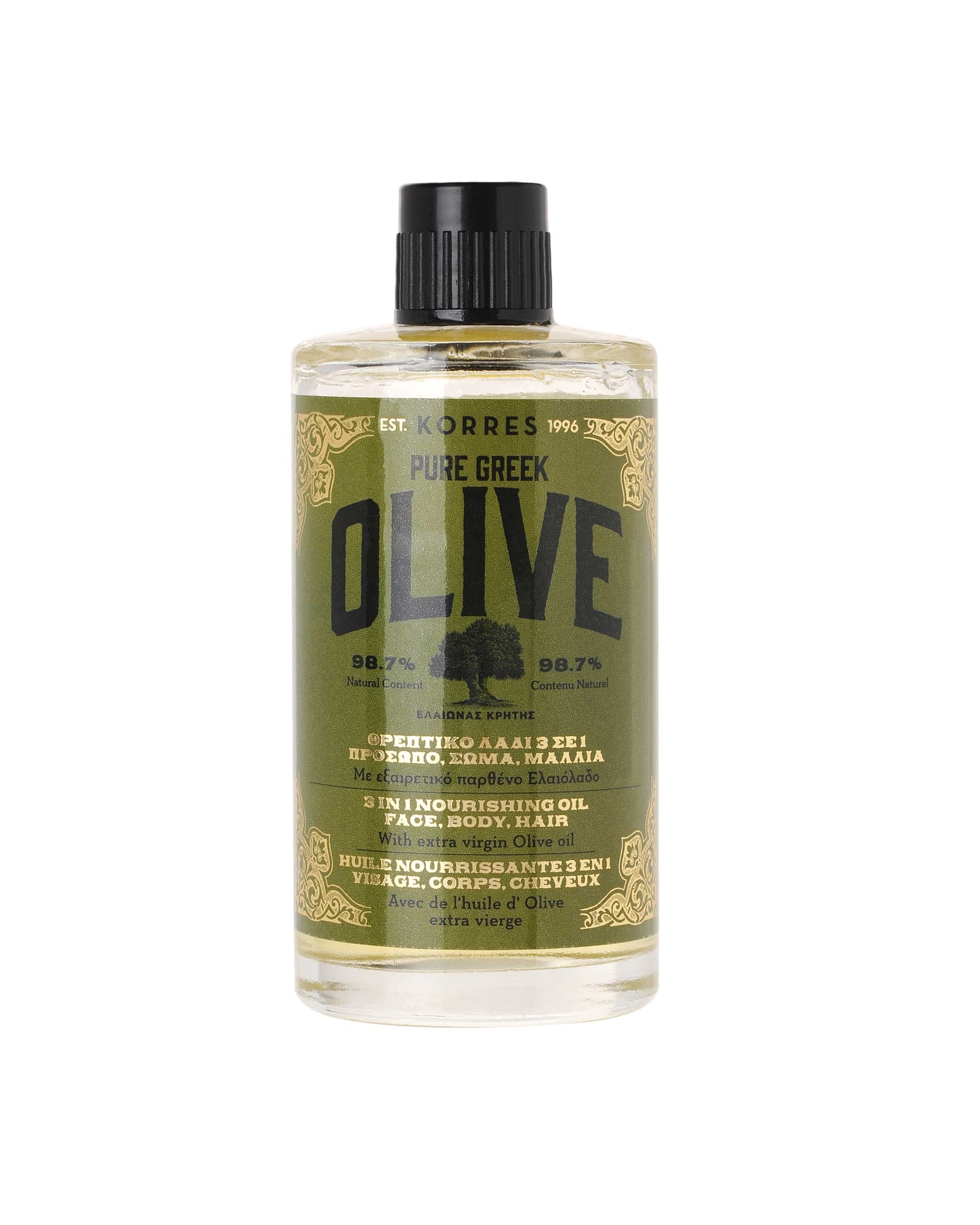 Korres Pure Greek Olive 3-in-1 Nourishing Oil for Face Body & Hair 100ml