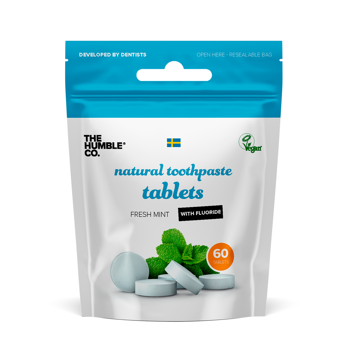 The Humble Co. Natural Toothpaste Tabs with Fluoride Fresh Mint 60 tableta