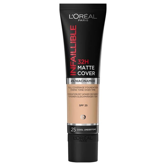 L'Oreal Paris Infallible 24h Matte Cover Foundation  30ml - 25 Ngjyrë e Fildishtë Rozë