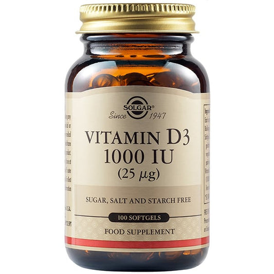Solgar Vitamin D3 1000 IU (25 μg) 100 kapsula të buta