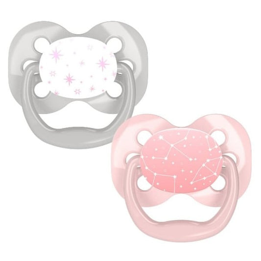 Dr. Brown's Advantage Silicone Soother 0-6m  2 copë - Rozë-Bardhë