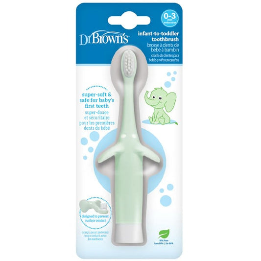 Dr. Brown's Infant to Toddler Toothbrush 0-3y  1 copë - Jeshile