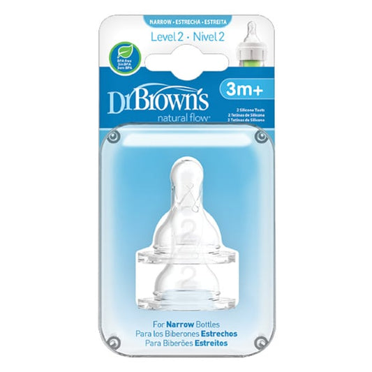 Dr. Brown's Options 322 Silicone Teats for Narrow Bottles 3m+  2 copë