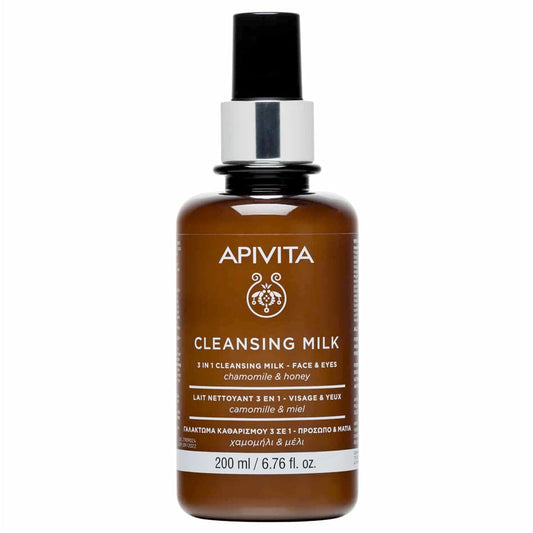 Apivita 3 in 1 Cleansing Milk for Face & Eyes with Chamomile & Honey  200 ml