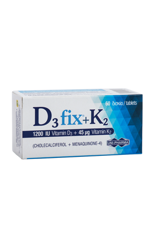 Uni-Pharma D3 fix 1200IU + K2 45mcg  60 tableta