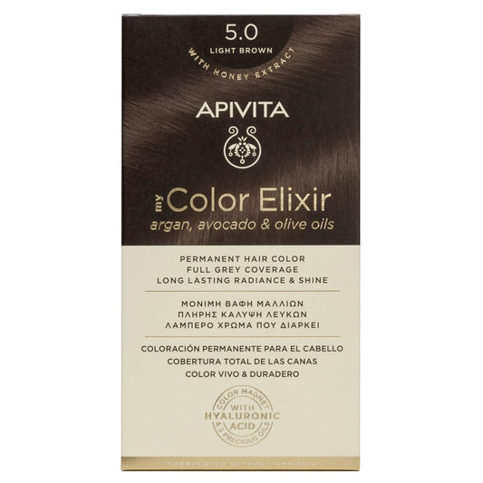 Apivita My Color Elixir Permanent Hair Color No 5.0 Light Brown  1 copë