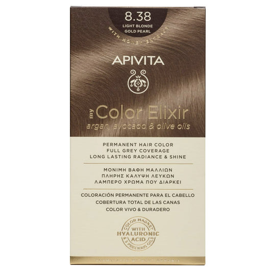 Apivita My Color Elixir Permanent Hair Color No 8.38 Light Blonde Gold Pearl  1 copë