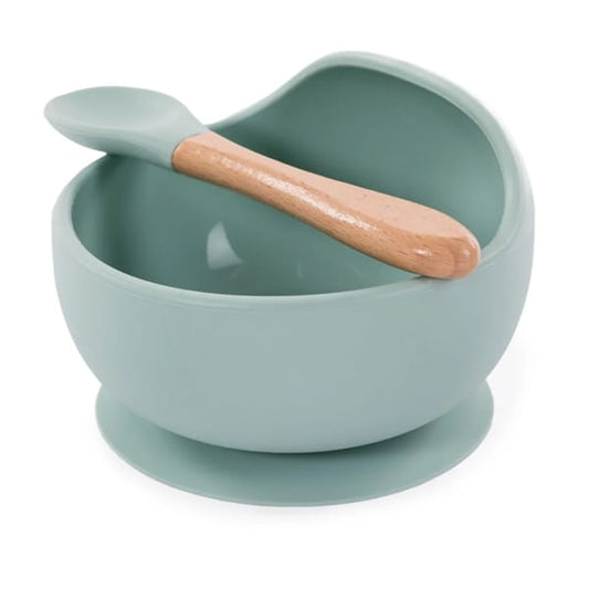 Bo Jungle Kids Feeding Set with Silicone Suction Bowl & Spoon  set - BLU