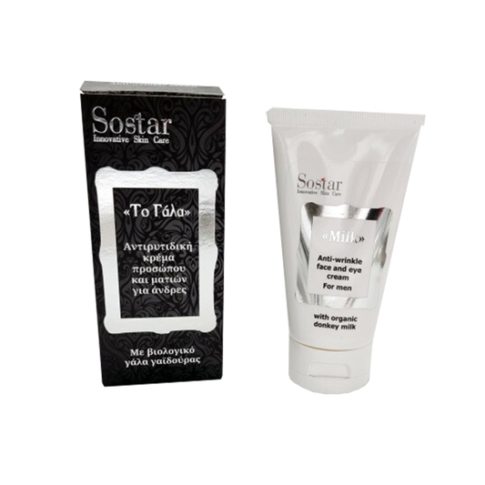Sostar "The Milk" Men's Anti-Aging Face & Eye Cream, with Organic Donkey Milk, Collagen & Hyaluronic Acid  50 ml