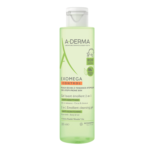 A-Derma Exomega Control Anti-Scratching 2in1 Emollient Cleansing Gel  200 ml