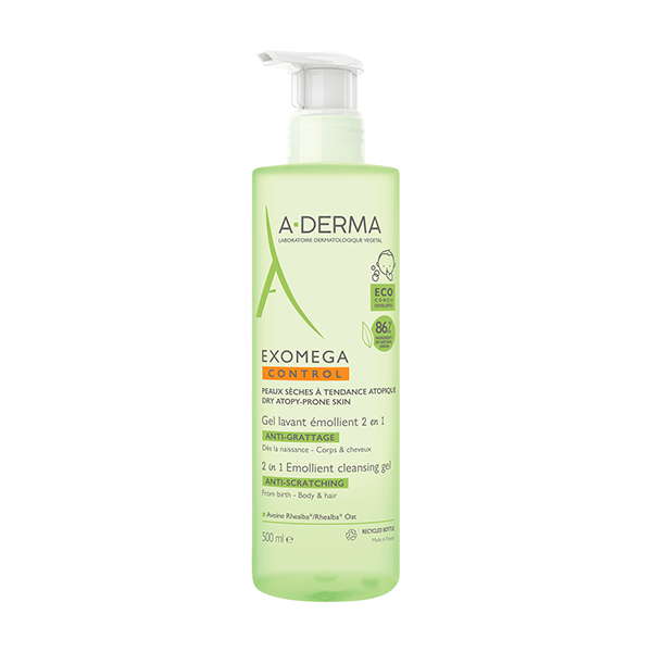 A-Derma Exomega Control Anti-Scratching 2in1 Emollient Cleansing Gel  500 ml