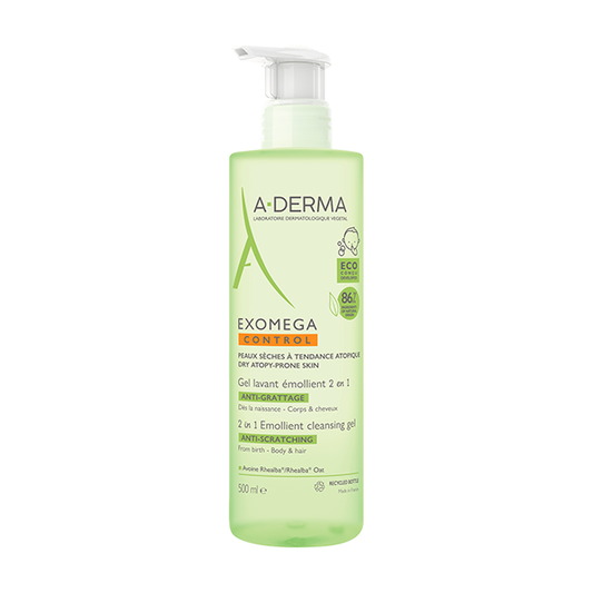A-Derma Exomega Control Anti-Scratching 2in1 Emollient Cleansing Gel  500 ml