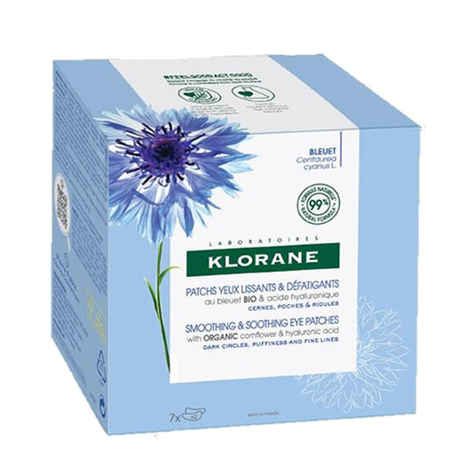 Klorane Smoothing & Soothing Eye Patches with Organic Cornflower & Hyaluronic Acid  7x2 copë