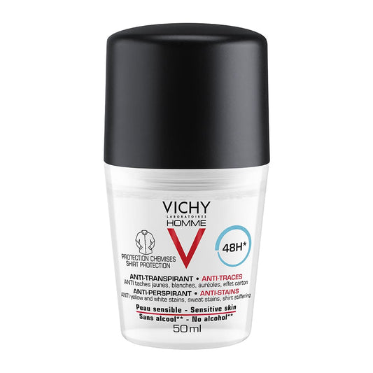 Vichy Homme Deo Roll-On Anti-Stains 48h  50 ml