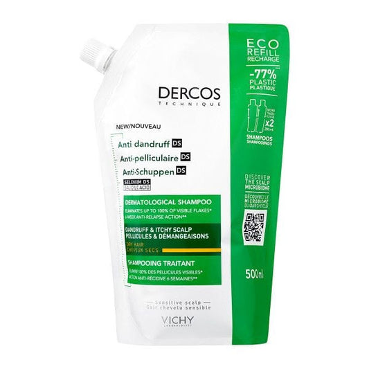 Vichy Dercos Anti Dandruff DS Dermatological Shampoo Dry Hair Eco Refill  500 ml