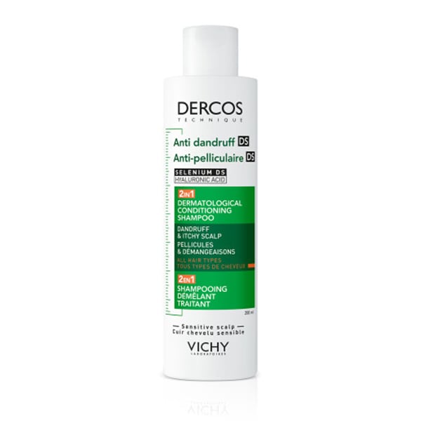 Vichy Dercos Anti-Dandruff DS Shampoo & Conditioner 2in1 Against Dry Skin, Dandruff & Itching  200 ml