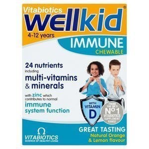 Vitabiotics Wellkid Immune 4-12Y Orange & Lemon Flavor  30 tableta përtypëse