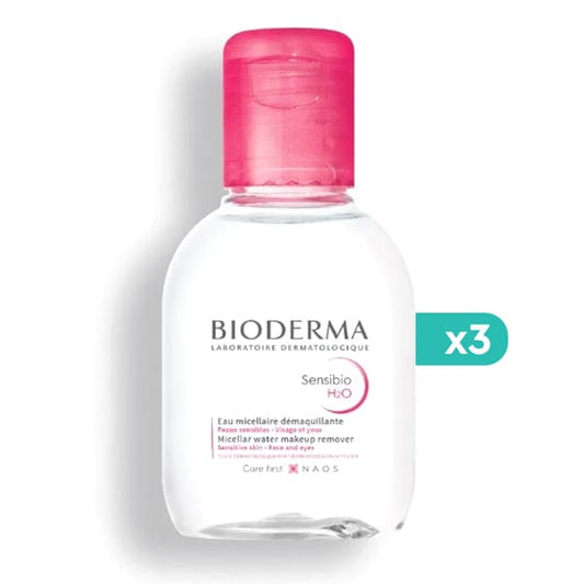 3x Bioderma Sensibio H2O Micellar Water Makeup Remover for Sensitive Skin  3x100ml