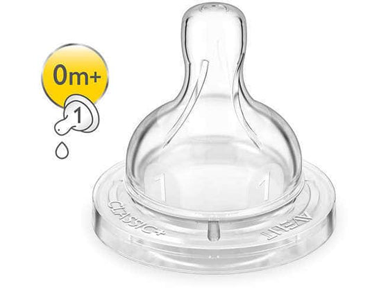 Philips Avent BPA Free Classic+ Newborn Flow Nipple 1 Hole 0m+ (SCF631/27)  2 copë