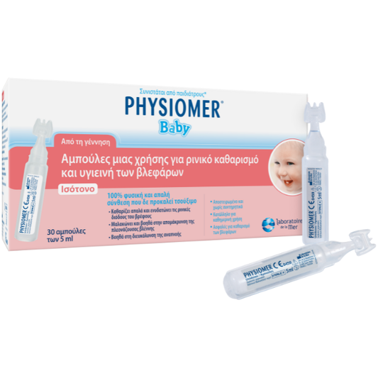 Physiomer Baby Unidoses for Nasal Cavities Cleansing & Eyelid Hygiene 0m+  30x5ml