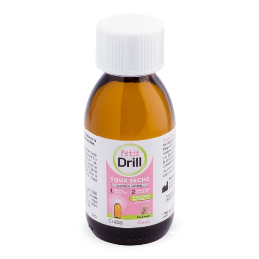 Pierre Fabre Petit Drill Dry Cough Syrup Strawberry Flavor 6m-6Y  125 ml