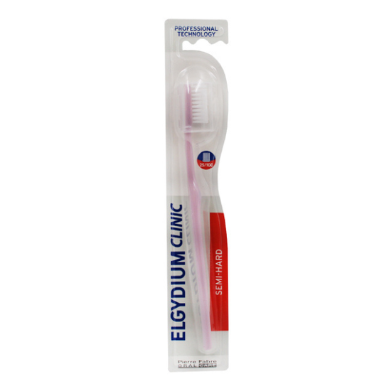 Elgydium Clinic Semi-Hard 25/100 Toothbrush  copë - Rozë