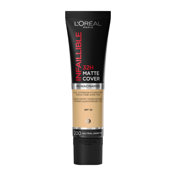 L'Oreal Paris Infallible 24h Matte Cover Foundation  30ml - 200 Ngjyrë Neutrale