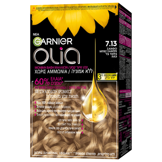 Garnier Olia Permanent Hair Dye No7.13 Dirty Blonde Beige  60g