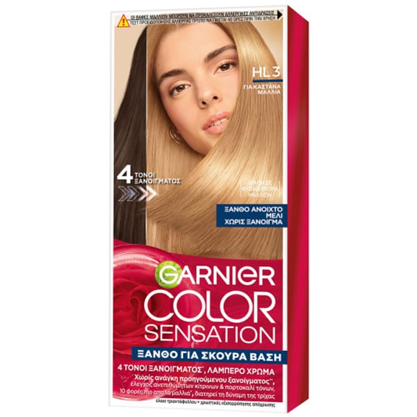 Garnier Color Sensation HL3 Permanent Hair Color Blonde Light Honey for Dark Base  40 ml