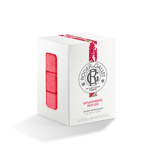 Roger&Gallet Gingembre Rouge Wellbeing Soaps, 3x100g  1 set