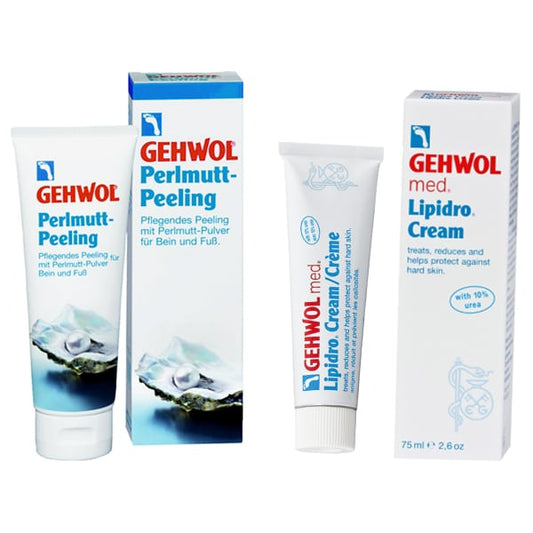 Gehwol Promo Mother of Pearl Scrub, 125ml & Med Lipidro Cream, 75ml  1 set