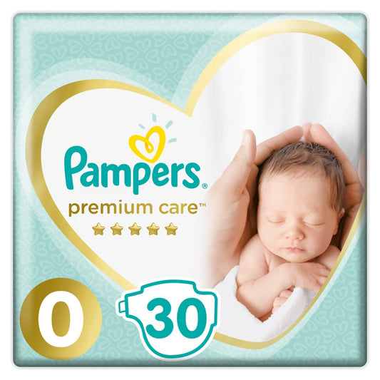 Pampers Premium Care Value Pack No.0 (Premature) 1-2.5 kg Diapers  30 copë