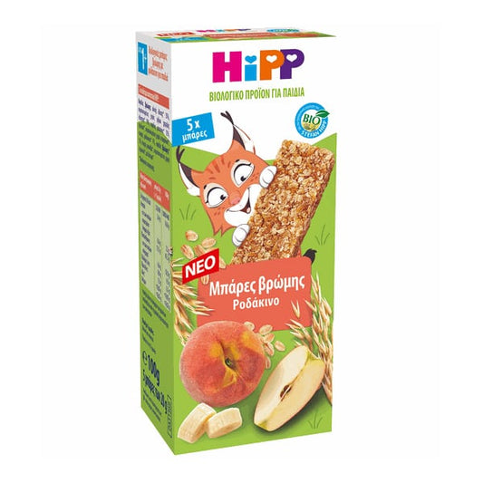 Hipp Peach Flavor Sugar Free Oat Bars 12m+  5x20gr