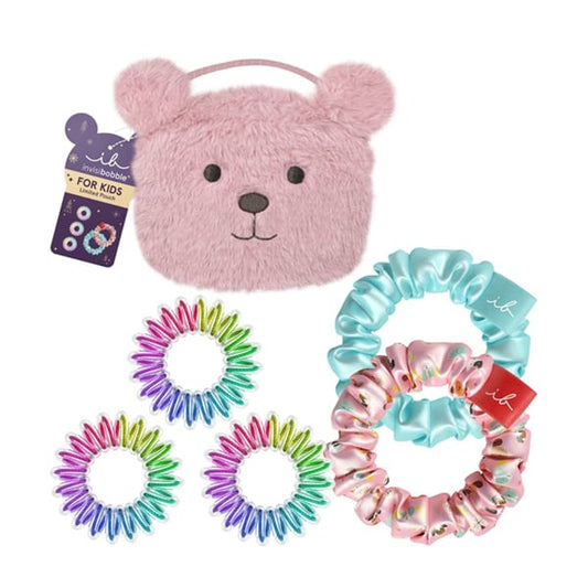 Invisibobble Kids Gift Set Teddy Pouch with Kids Original Spiral, 3pcs & Sprunchie, 2pcs  1 set