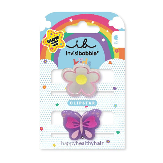 Invisibobble Clipstar Glow Kids Happy Flower Hair Clips  2 copë