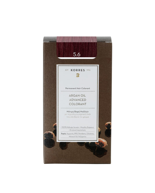 Korres Argan Oil Advanced Colorant with Pigment-Lock Technology 5.6 Red Light Brown  50 ml