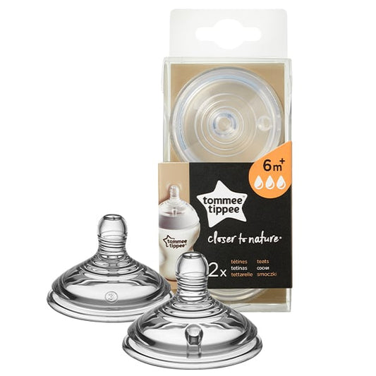 Tommee Tippee Closer to Nature Fast Flow Teats 6m+  2 copë