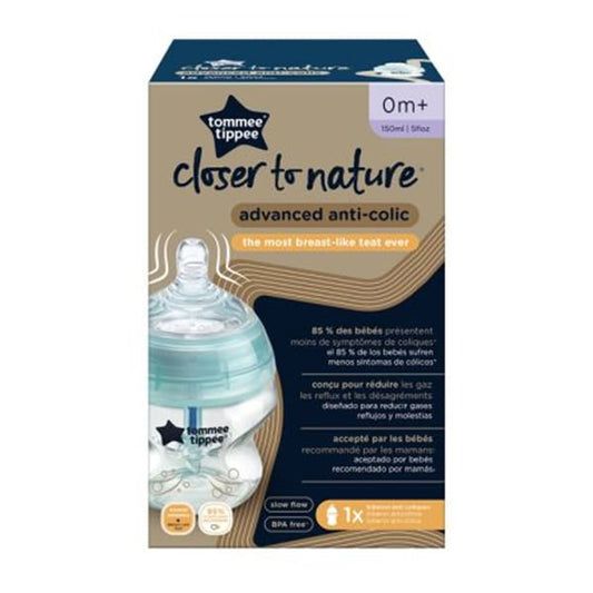 Tommee Tippee Closer to Nature Advanced Anti-Colic Baby Bottle Slow Flow 0m+  150 ml
