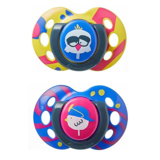 Tommee Tippee Fun Style Orthodontic Silicone Soother 6-18m  2 copë - Blu-Verdhë