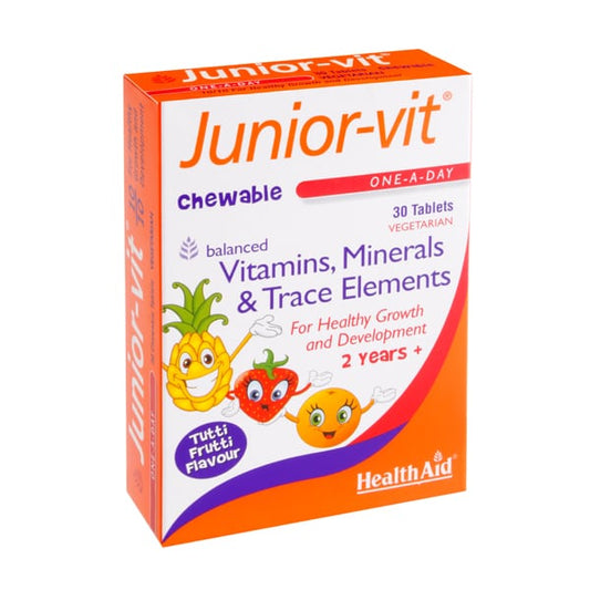 Health Aid Junior-Vit Vitamins & Minerals  30 tableta përtypëse