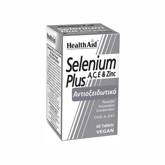 Health Aid Selenium Plus 200 μg A, C, E & Zinc 60 tableta