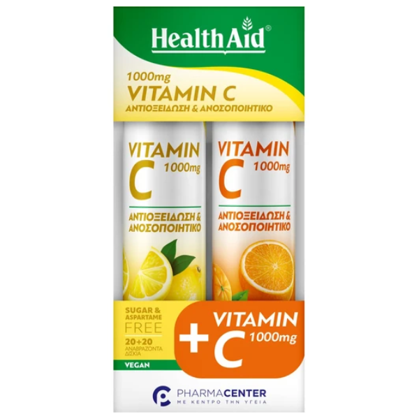 Health Aid Vitamin C 1000mg Lemon & Orange Promo 1+1  2x20 eff.tabs