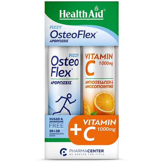 Health Aid Promo Pack Osteoflex, 20tabs & Vitamin C 1000mg, 20tabs  1 set
